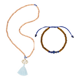 Chakra Set: Sandelholz Mala & Armband