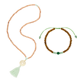 Chakra Set: Sandelholz Mala & Armband