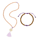 Chakra Set: Sandelholz Mala & Armband