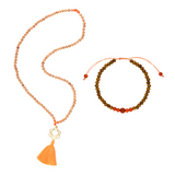 Chakra Set: Sandelholz Mala & Armband