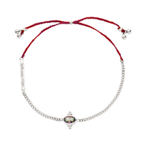 Topas Armband im Boho-Look mit Topas Edelstein und 925 Silber Armkette.